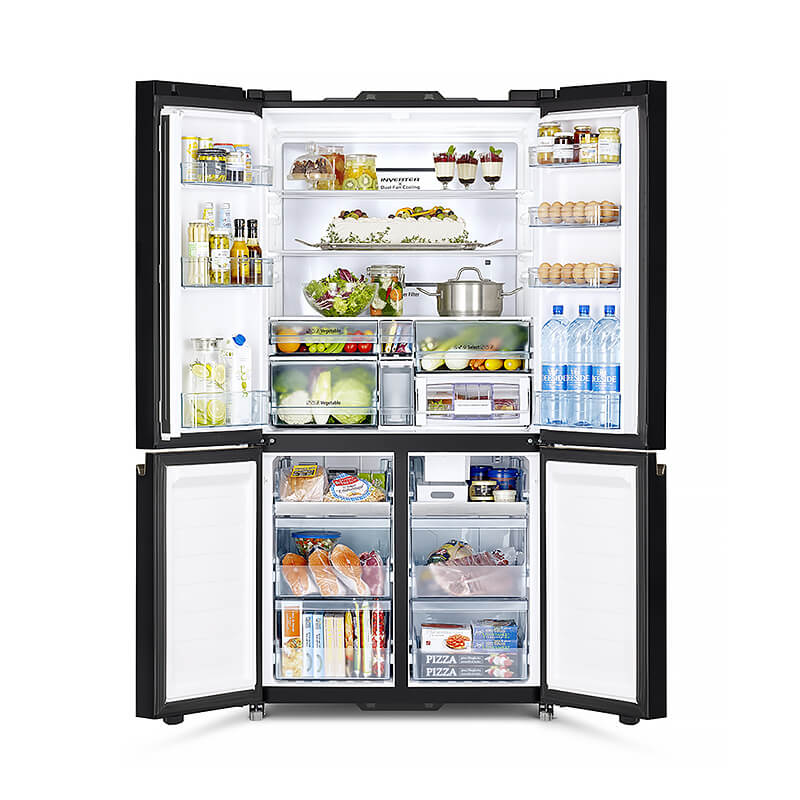 Hitachi refrigerator R-WB640VGV0X Bottom Freezer, 4-door, Mirror